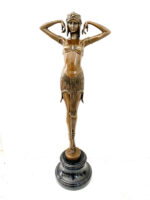 Art Deco Akt -Orientalische Tänzerin signiert D.H.Chiparus auf Marmorsockel – Bild 2