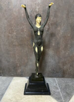 Art Deko Bronze Skulptur signiert D.H.Chiparus mit Elfenbein Imitat – Bild 12