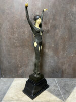 Art Deko Bronze Skulptur signiert D.H.Chiparus mit Elfenbein Imitat – Bild 9