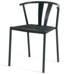 Shila Esszimmerstuhl - schwarz mit schwarzem Geflechtsitz – Bild 6