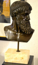 Poseidon Bronze Büste - Griechische Mythologie auf Sockel – Bild 4