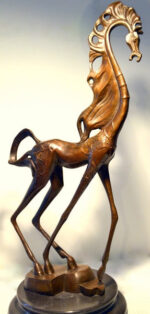 Syrealistisches Bronze Pferd mit Künstlersignatur - Hommage an S. Dali – Bild 6