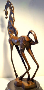 Syrealistisches Bronze Pferd mit Künstlersignatur - Hommage an S. Dali – Bild 5