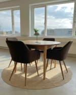 Jenna Esszimmerstuhl - braunes Textil mit Eichenlook – Bild 2