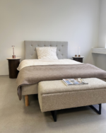 Premium Boxspringbett in Beige 140x200 cm mit 7 cm Memoryschaum Topper, exkl. Bettbeine – Bild 2