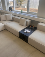 Maxine Couchtisch schwarz Marmoroptik 90x50 cm – Bild 3