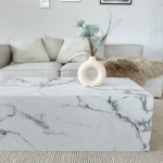 Maxine Couchtisch weiß Marmoroptik 90x50 cm – Bild 2