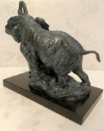 Bronzefigur-Elefant nach Rembrandt Bugatti auf Marmorplatte mit Künstlersignatur – Bild 3