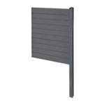Finley WPC-Sichtschutzzaun Endmodul - H: 150 x L: 95 cm - Schwarz