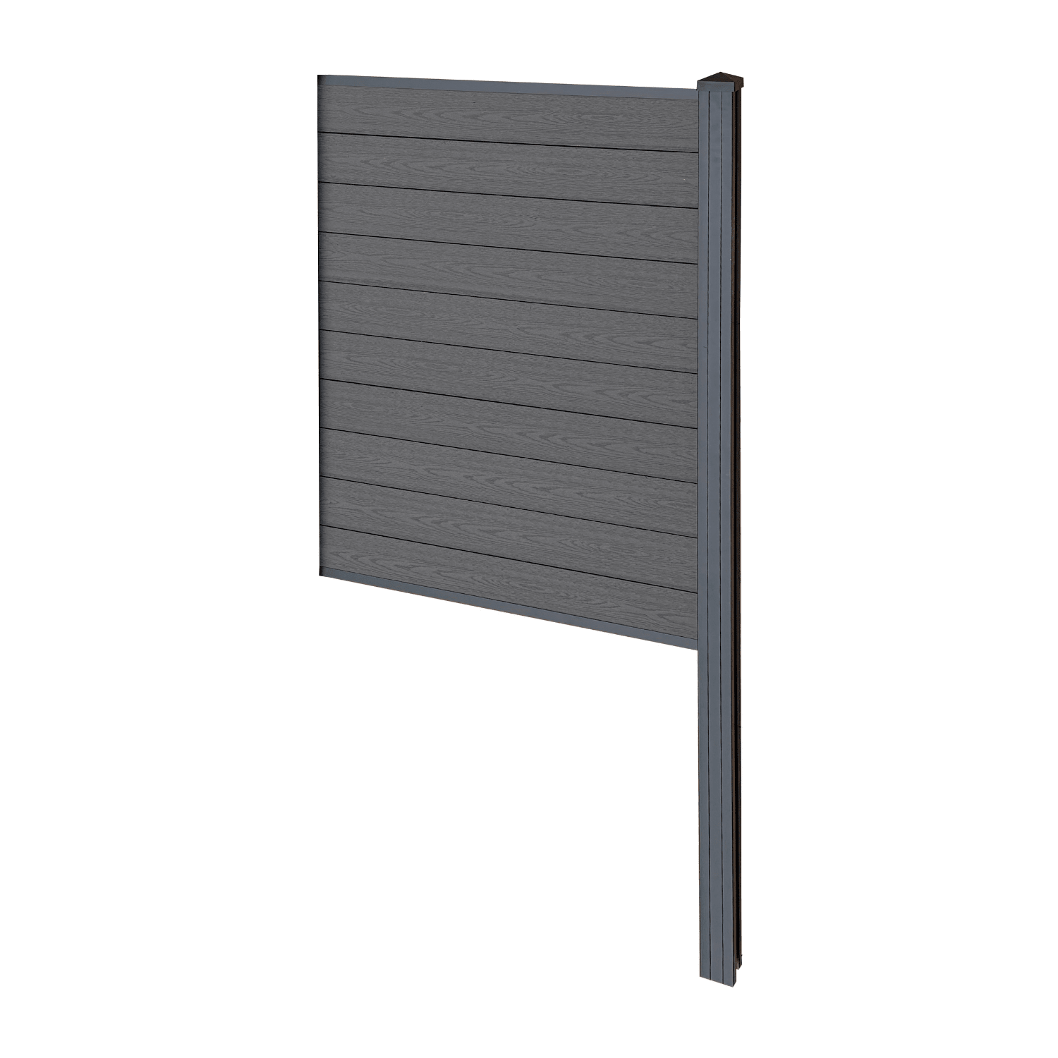 FinleyHegn-BlackH150xW95 Finley WPC-Sichtschutzzaun Endmodul - H: 150 x L: 95 cm - Schwarz – Bild 1
