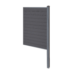 Finley WPC-Sichtschutzzaun Endmodul - H: 180 x L: 95 cm - Schwarz