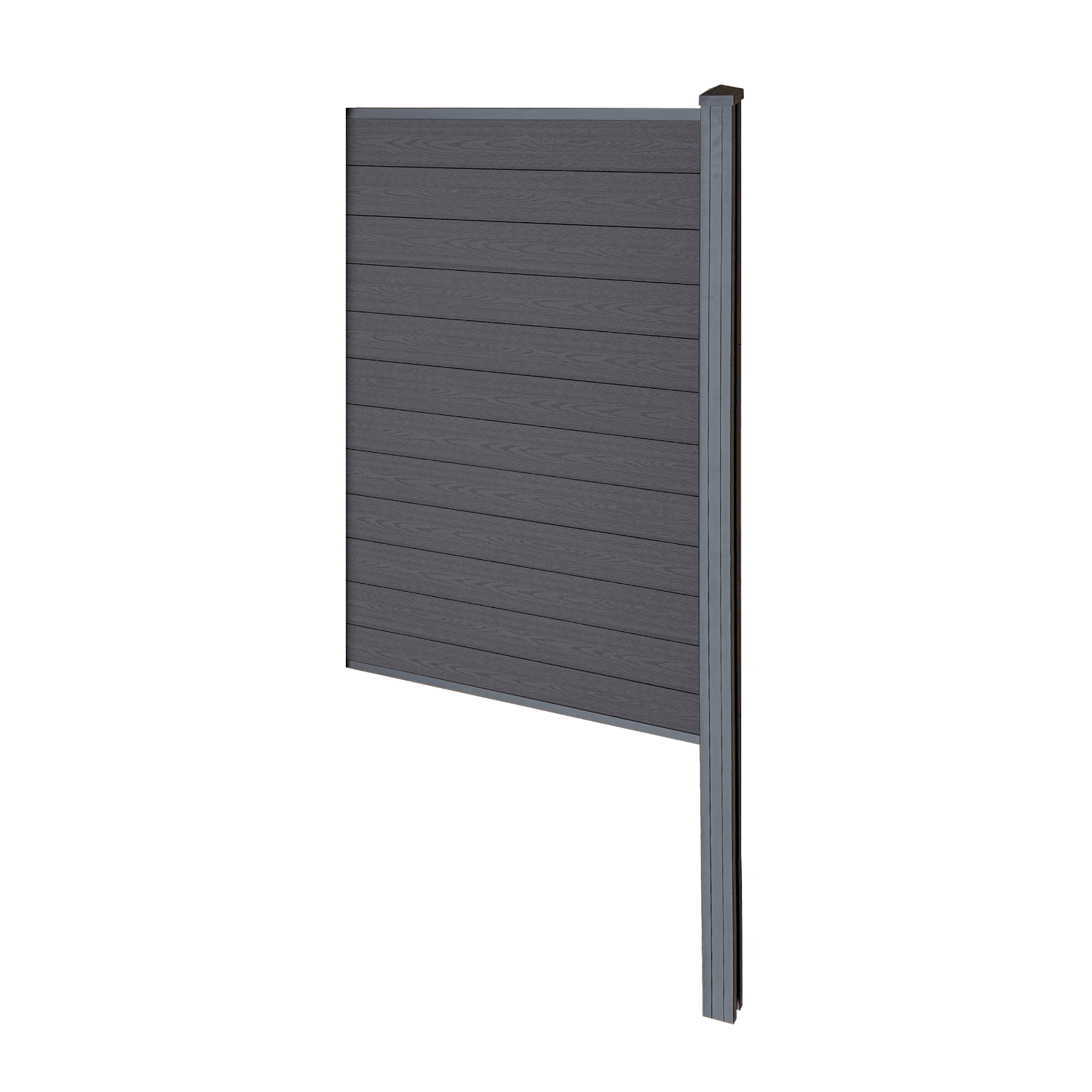 FinleyHegn-BlackH180xW95 Finley WPC-Sichtschutzzaun Endmodul - H: 180 x L: 95 cm - Schwarz – Bild 1