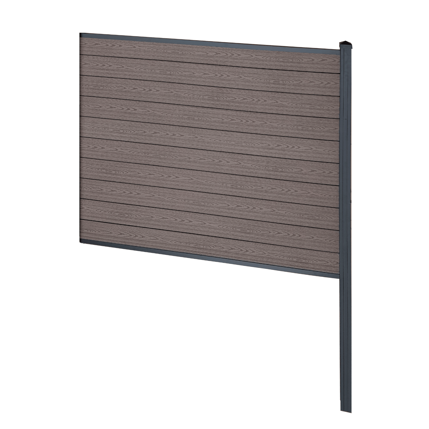 FinleyHegn-SmokedH150xW185 Finley WPC-Sichtschutzzaun Endmodul - H: 150 x L: 185 cm - Braun – Bild 1