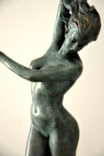 Jugendstil Akt -Bronzeskulptur signiert Frishmuth auf Marmorsockel – Bild 8