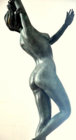Jugendstil Akt -Bronzeskulptur signiert Frishmuth auf Marmorsockel – Bild 11