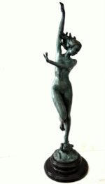 Jugendstil Akt -Bronzeskulptur signiert Frishmuth auf Marmorsockel – Bild 14