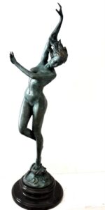 Jugendstil Akt -Bronzeskulptur signiert Frishmuth auf Marmorsockel – Bild 9