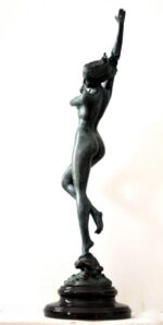 Jugendstil Akt -Bronzeskulptur signiert Frishmuth auf Marmorsockel – Bild 7