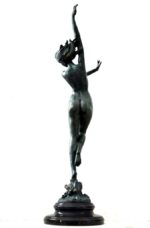 Jugendstil Akt -Bronzeskulptur signiert Frishmuth auf Marmorsockel – Bild 6