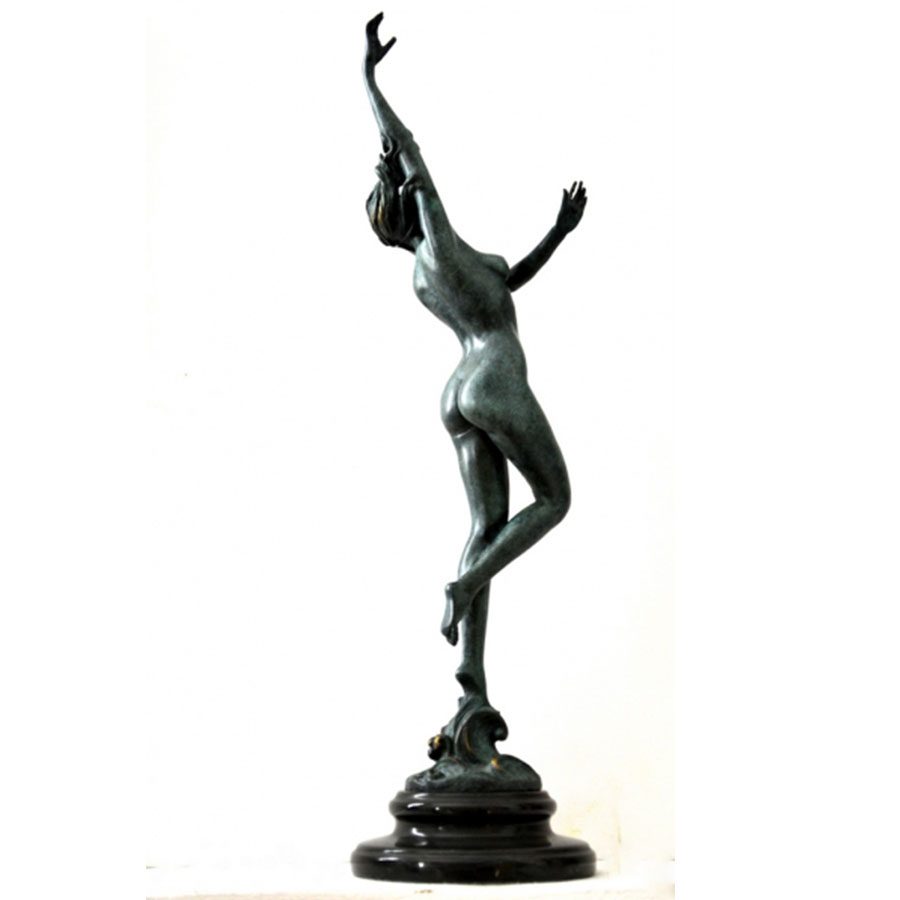 Frishmuth-crest-of-the-wave-9-1-1 Jugendstil Akt -Bronzeskulptur signiert Frishmuth auf Marmorsockel – Bild 1