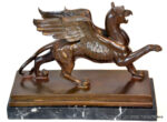 Mythologie Bronzefigur- Greif von Branitz auf Marmorsockel – Bild 4