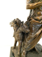 Mythologie Bronzefigur Hades mit Höllenhund mit Künstlersignatur – Bild 12