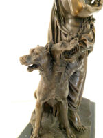 Mythologie Bronzefigur Hades mit Höllenhund mit Künstlersignatur – Bild 13