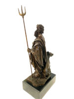 Mythologie Bronzefigur Hades mit Höllenhund mit Künstlersignatur – Bild 5