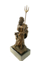 Mythologie Bronzefigur Hades mit Höllenhund mit Künstlersignatur – Bild 7