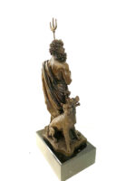 Mythologie Bronzefigur Hades mit Höllenhund mit Künstlersignatur – Bild 9