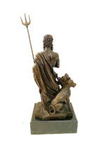 Mythologie Bronzefigur Hades mit Höllenhund mit Künstlersignatur – Bild 8