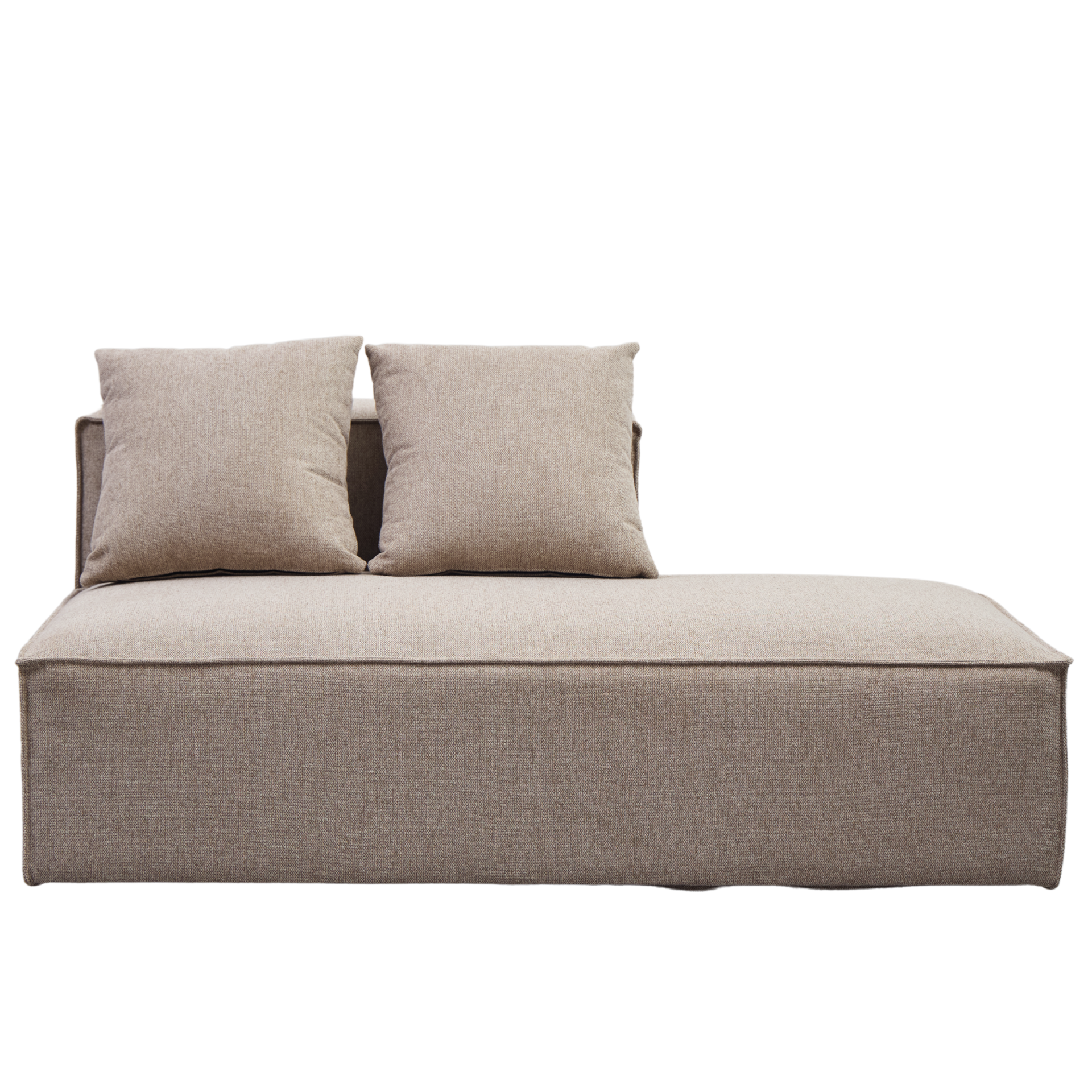 Halvtryglaen_e1214994-0829-4c82-b513-818e68b5457f Hailey - Modul mit halber Rückenlehne, rechts ausgerichtet, in sand, L: 148 x T: 100 x H: 65 cm – Bild 1