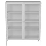 Herman Glas Vitrine - Weißes Metall - 110x40x140cm
