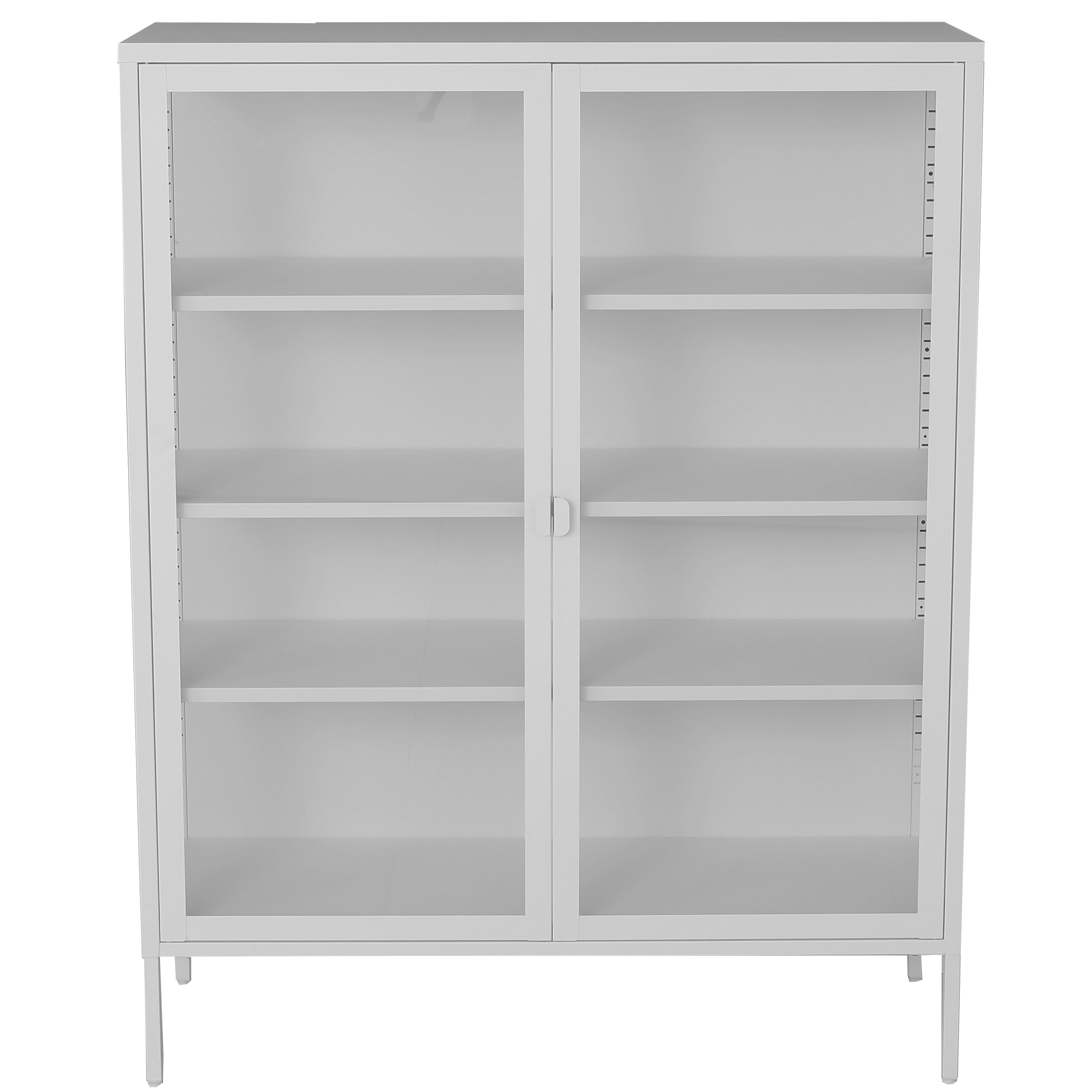 HermanVitrineskab-Hvidtmetal-glas-110x40x140cm-77522 Herman Glas Vitrine - Weißes Metall - 110x40x140cm – Bild 1