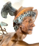 2 Meter hohe Bronze Skulptur nach Giovanni da Bologna Hermes der Götterbote – Bild 13