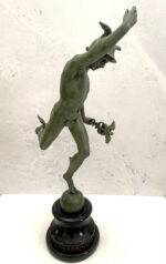 Bronze Skulptur Hermes der Götterbote signiert Giovanni Bologna auf Marmorsockel – Bild 6