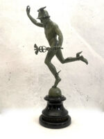 Bronze Skulptur Hermes der Götterbote signiert Giovanni Bologna auf Marmorsockel – Bild 7
