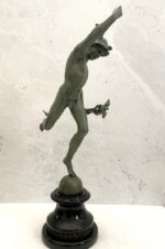 Bronze Skulptur Hermes der Götterbote signiert Giovanni Bologna auf Marmorsockel – Bild 8