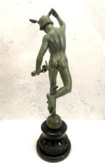 Bronze Skulptur Hermes der Götterbote signiert Giovanni Bologna auf Marmorsockel – Bild 9