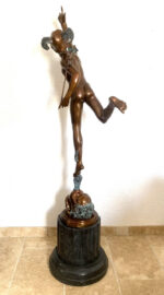 2 Meter hohe Bronze Skulptur nach Giovanni da Bologna Hermes der Götterbote – Bild 2
