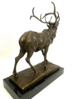 Tierskulptur Röhrender Hirsch nach Alfred Dubucand mit Künstlersignatur. – Bild 5