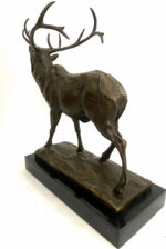 Tierskulptur Röhrender Hirsch nach Alfred Dubucand mit Künstlersignatur. – Bild 4