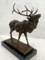Tierskulptur Röhrender Hirsch nach Alfred Dubucand mit Künstlersignatur. – Bild 8