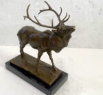 Tierskulptur Röhrender Hirsch nach Alfred Dubucand mit Künstlersignatur. – Bild 9