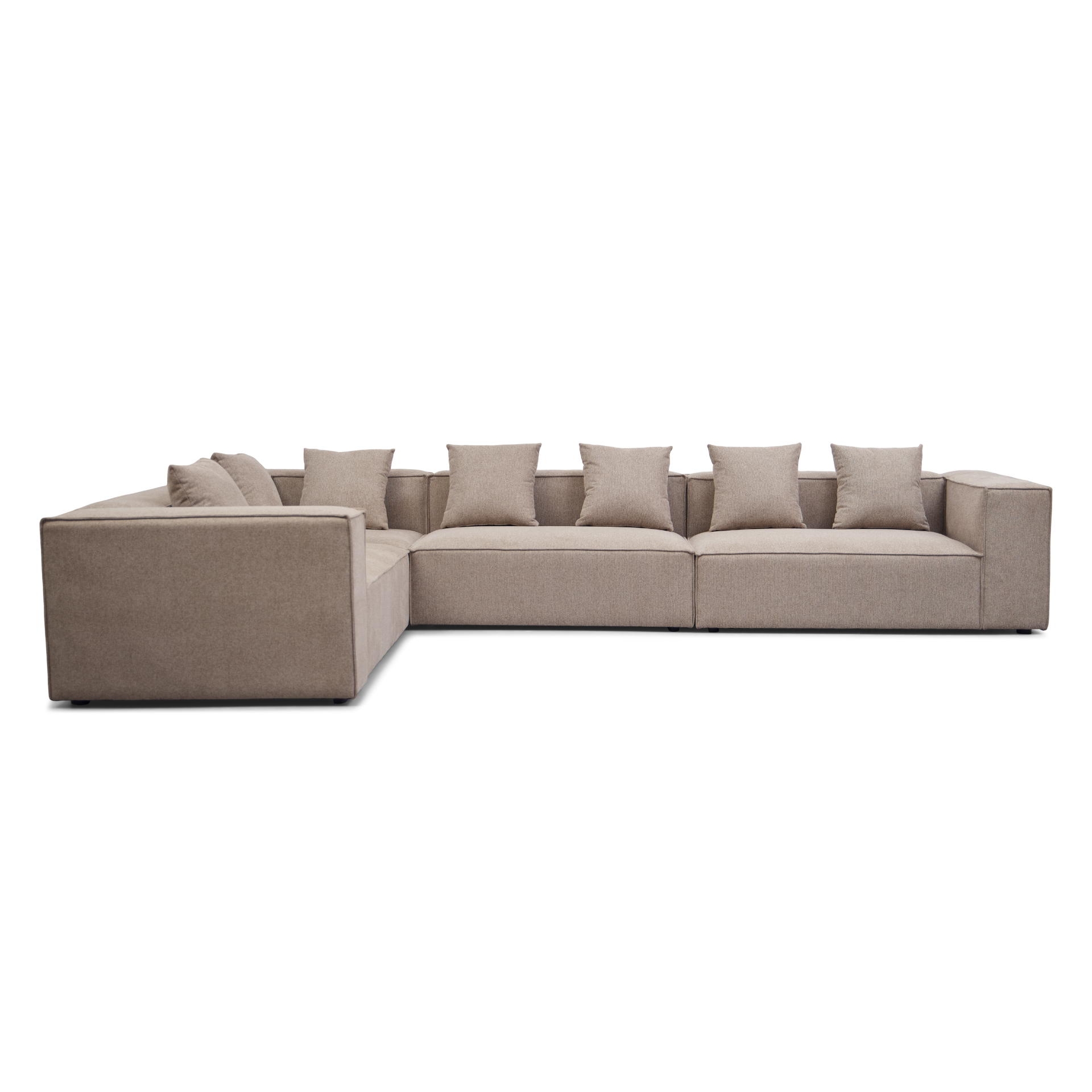 Hjoernesofa-venstrevendt Hailey – Ecksofa Modulsofa in Sand mit 4 Modulen (Aufstellung 1) L: 368 x T: 247 x H: 65 cm – Bild 1