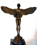 Mythologie Bronzefigur - Ikarus signiert Weinmann auf Marmorsockel – Bild 4