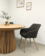 Jenna Esszimmerstuhl - braunes Textil mit Eichenlook – Bild 3