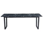 Karl - Esstisch in Mattschwarz mit Marmoroptik - 210cm x 90cm – Bild 2