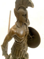 Bronzefigur Spartaner mit Speer und Schild - Bronze Krieger auf Marmorsockel – Bild 12