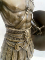 Bronzefigur Spartaner mit Speer und Schild - Bronze Krieger auf Marmorsockel – Bild 13